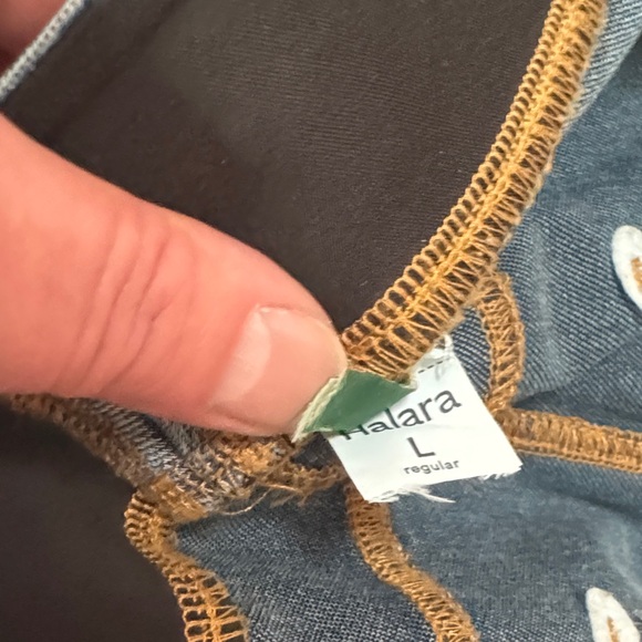 Women's Halara Blue Wide-Leg Jeans with White Stripes.  NWOT - Picture 5 of 5